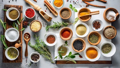 variety of spices and herbs