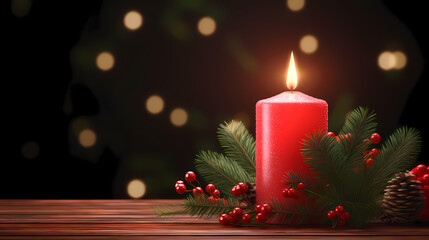 Fototapeta na wymiar Festive Candlelight for a Cozy Christmas