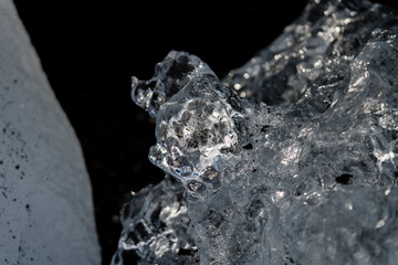 Close up texture of the ice in Iceland