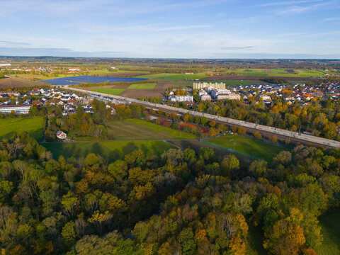 Olching bei M&uuml;nchen von Oben