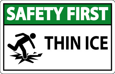 Water Safety Sign Danger - Thin Ice