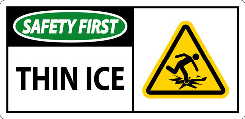 Water Safety Sign Danger - Thin Ice