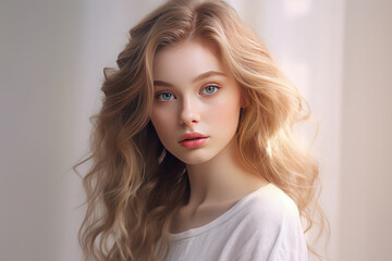 Fototapeta premium Tender portrait of a beautiful girl