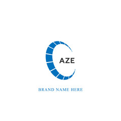 AZE logo. A Z E design. White AZE letter. AZE, A Z E letter logo design. Initial letter AZE linked circle uppercase monogram logo.