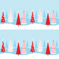 christmas trees in the snow seamless pattern design