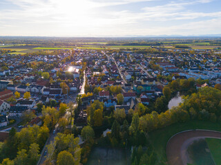 Olching bei M&uuml;nchen von Oben