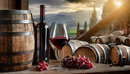 wine vineyard in the background - obrazy, fototapety, plakaty