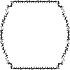 Spiral leaves Branch Square Frame laurel wreath silhouette black horizontal vintage frames flower floral leaf border Botanical Branches ornate leaf Elements design border retro badge decoration 