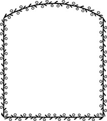 Spiral leaves Branch Square Frame laurel wreath silhouette black horizontal vintage frames flower floral leaf border Botanical Branches ornate leaf Elements design border retro badge decoration 