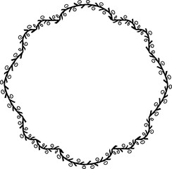 Spiral leaves Branch Square Frame laurel wreath silhouette black horizontal vintage frames flower floral leaf border Botanical Branches ornate leaf Elements design border retro badge decoration 