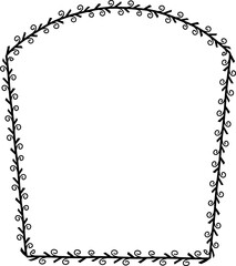 Spiral leaves Branch Square Frame laurel wreath silhouette black horizontal vintage frames flower floral leaf border Botanical Branches ornate leaf Elements design border retro badge decoration 