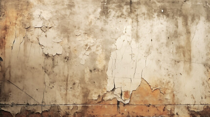 Very old cement walls. The painted coating is peeling off and cracking.	
