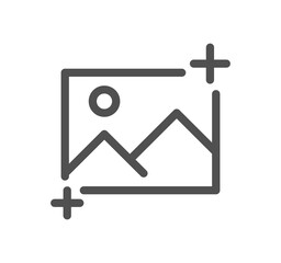 Image related icon outline and linear symbol.	
