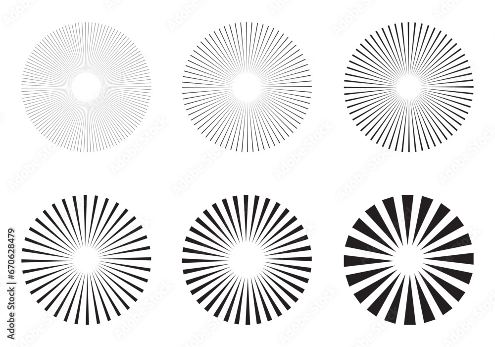 Poster sunburst design elements collection. circular beams vector. sun rise light round decoration elements