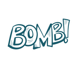 bomb comic pop text emotional speech sound vector hand drawn doodle