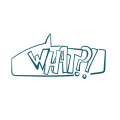 Fototapeta premium what shock question comic pop cloud text emotional speech sound vector hand drawn doodle