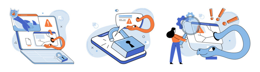 Information privacy. Vector illustration. Safeguarding access to sensitive information is crucial for maintaining privacy Cyber security systems defend networks and systems from unauthorized access