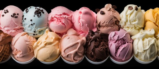 Large assortment of artisanal ice cream.