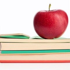 Red apple on books