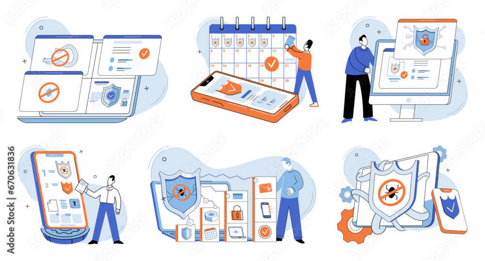 Poster information privacy. vector illustration. saving personal information securely is essential for main