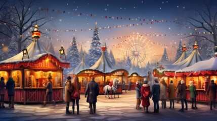 christmas photo of Christmas Market a bustling scene Candy canes