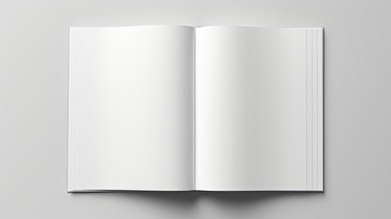 3D Rendering of Opened Blank White A4 Magazine Brochure Mockup
