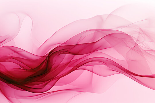 Abstract electric bright pink light wavy smoke on a pink background in photo negative style