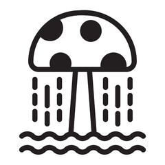 mushroom shower glyph icon
