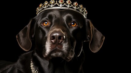 A Dog Wearing A New Years Crown Regal Majestic , Background Images, Hd Illustrations