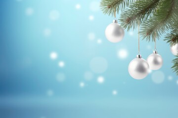 Fototapeta na wymiar A Festive Christmas Tree Branch with Elegant Ornaments Created With Generative AI Technology