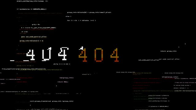 Animation Of The Error 404 of The Computer Code
