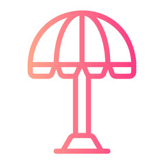 sun umbrella gradient icon