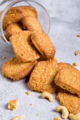 Oatmeal cookies with cashew nuts