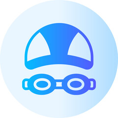 swimming cap gradient icon