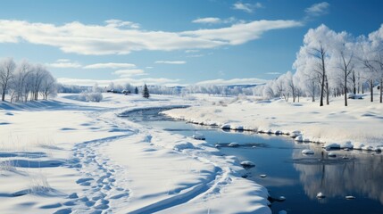 A Peaceful Winter Landscape The Day After Christmas Background Images, Hd Illustrations