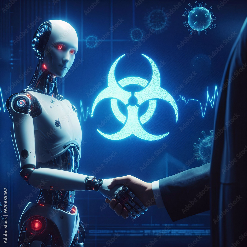 Aufkleber criminal ai. misuse of ai. development of bio-weapons & viruses. dangers of artificial intelligence.