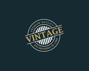 Vintage logo design vector template. Retro vintage badge, label, logotype.