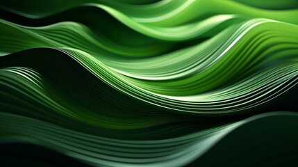 An undulating tapestry of vibrant green and white hues dances with abstract energy, imbuing the canvas with a dynamic sense of colorfulness and fluidity