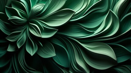 A vibrant flower petal blooms in an abstract world, bringing a touch of wildness to the delicate green leaf - obrazy, fototapety, plakaty