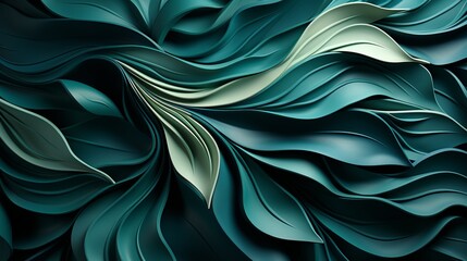 Mesmerizing waves of vibrant blues and greens create a captivating abstract masterpiece, evoking a sense of fluidity and untamed beauty