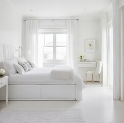 Luxury Bedroom with White Furniture and Window