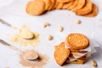 Oatmeal cookies with cashew nuts