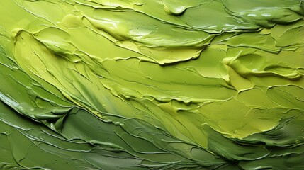 A vibrant, abstract depiction of nature's organic beauty, with swirls of green and yellow resembling the fluidity of a cabbage leaf dancing in the water