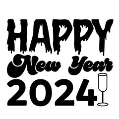 happy new year 2024, Happy New Year SVG Design