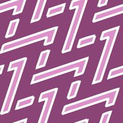 Full seamless background geometric design. Abstract texture pattern in fuchsia pink colors. Diagonal stripes and shapes. Fabric Print. Vector illustration.
