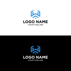 business logo design "WG" house abstract