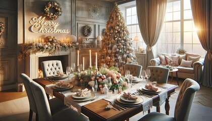 Fototapeta na wymiar Merry Christmas Themed Image, Christmas tree, beautiful and peaceful place