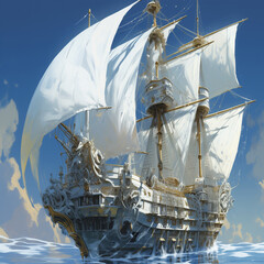 pirate ship in the night