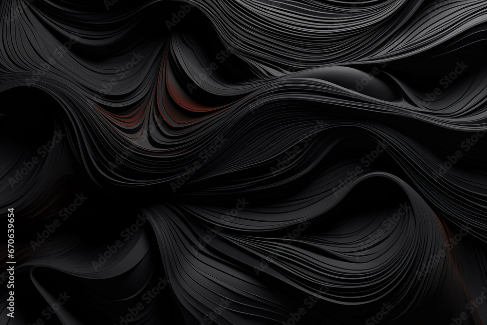 Poster a striking black and red background with mesmerizing wavy patterns generative ai. created with gener