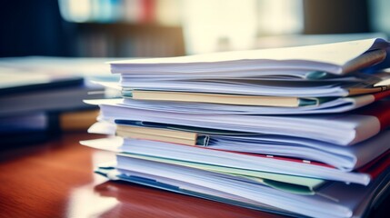 stack of documents  generated by AI
